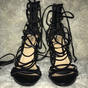 JustFab black laced heel